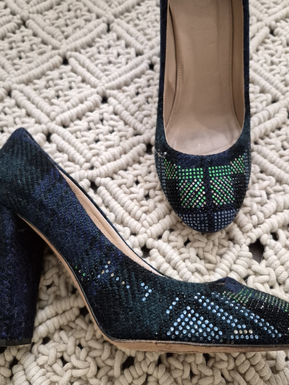 J. Crew Collection Tartan Plaid Embellished Etta Pumps 8.5 - Picture 7 of 11